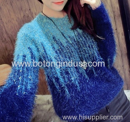 new women's wholesale gold gradient mohair knit pullover jacket coat female