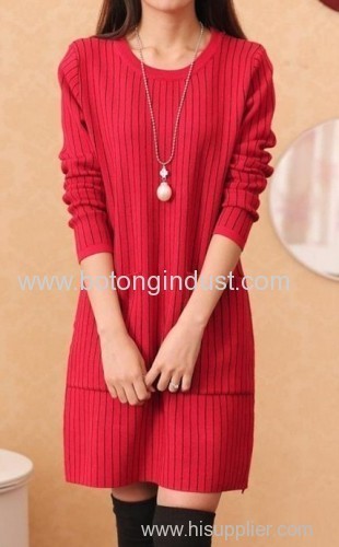 2014 Winter new Korean version of loose big yards bars double pocket knit sweater bottoming shirt female