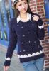 College style embroidered sweater female starlet hedging sweater
