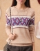 2015 spring new cotton Slim retro diamond spell color sweater pullover jacket