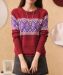 2015 spring new cotton Slim retro diamond spell color sweater pullover jacket