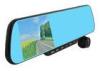 Dual Cameras Anti - Glare Blue Rear View Mirror DVR Car Insurance Black Box With 7 LED Light