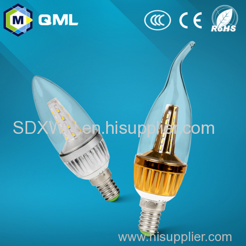 white/warm white e14 3w/5w led candle bulb for indoor using