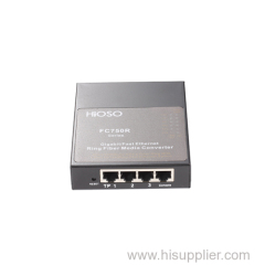 Gigabit ring media converter with 2FX+3FE