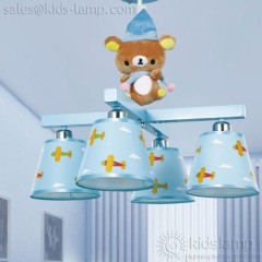 Wholesale pink bear kids bedroom 4 lights chandelier