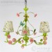 Fancy red flower with green leaf chandelier light