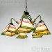 Fancy 5 lights colored glass downward bowl tiffany chandelier