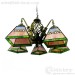 Fancy 5 lights colored glass downward bowl tiffany chandelier