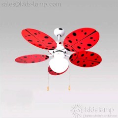 Cool cartoon ladybird kids room ceiling fans with lamps