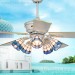 Cheap tiffany style flush mount ceiling fan with lights