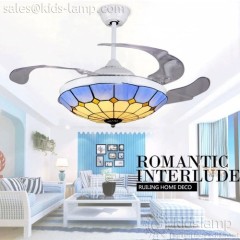 Modern ceiling fan with tiffany light and remote