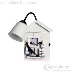 rustic small cubbyhouse kids nursery wall reading light