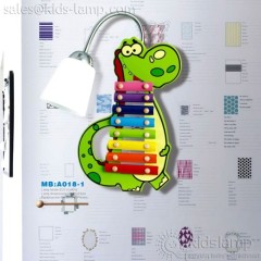 Interesting and green crocodile musical kids bedroom adjustable wall lamps