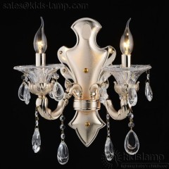 Lovely silvery glass transparent corner double wall lights