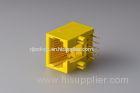 Plastic RJ45 Female Connector 8P8C , RJ45 Single Port Modular Jack Yellow Gold Plated