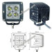 Square 20W Led Work Flood Light in Cool White / Pure White / Warm White