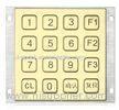 Golden Dustproof Stainless Steel 4 x 4 Keypad / 16 Button Keypad For ATM