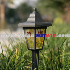 Glass lanterns plastic stake solar light