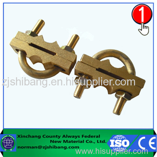Copper earth rod and flat strip connecting clamp