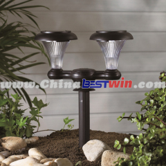 Plastic Outdoor Garden Solar Light 2 LED Pillar