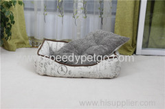 Luxury linen fabric pet beds with vintage style