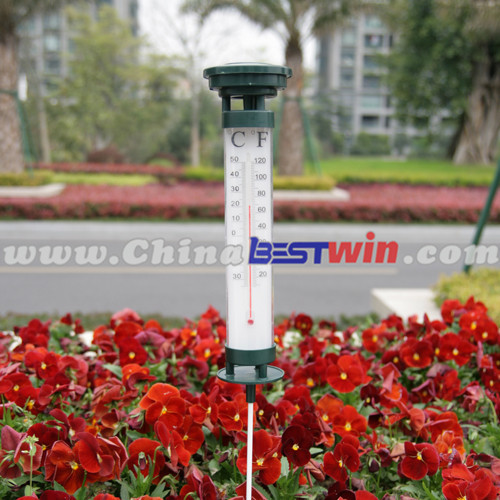 Plastic 1-LED Solar Light With Hydrothermograph