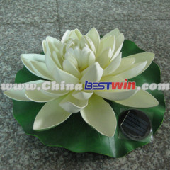 Plastic Solar Pond Light Landscape Light Yellow Lotus