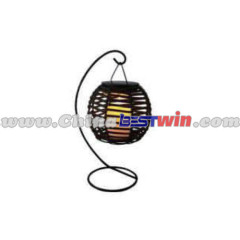 Plastic Rattan Ball Solar Haning Post Light