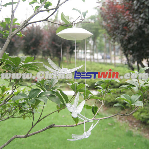 Plastic Landscape Park Decor Light Wind Chimes White Dragonfly