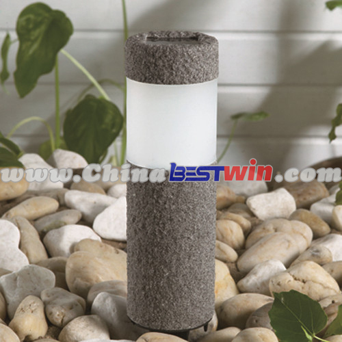 Bright Solar LED Stone Light Cylinder