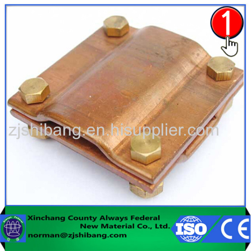 Copper strip connector for lightning protection