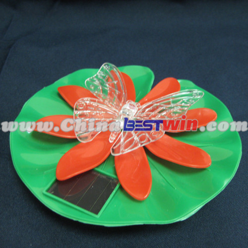 Plastic Landscape Park Light Lotus With Butterfly