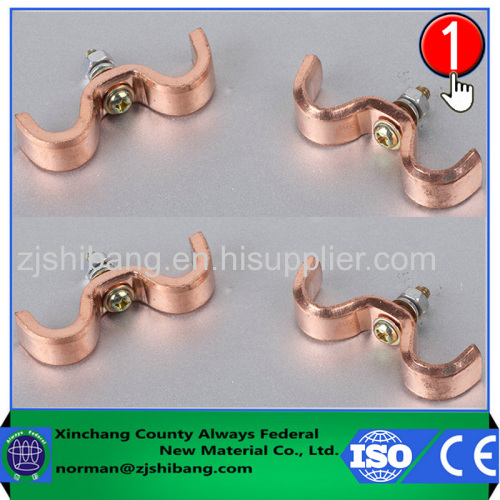 Copper c-clamp of ground wire terminal