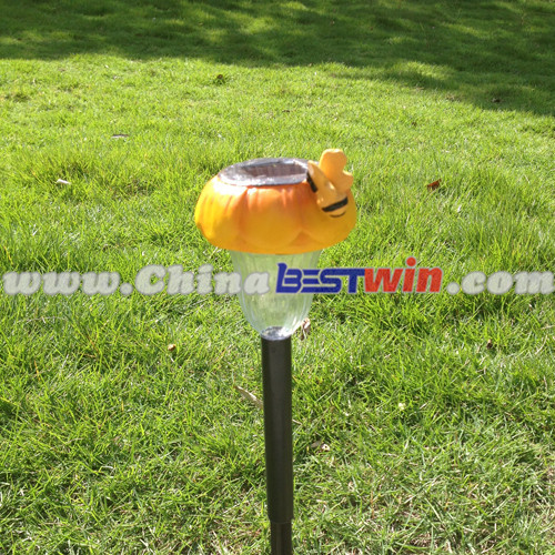 Resin Solar Powered Garden Light Stake Yellow Bee