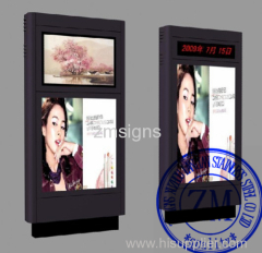 Glass Notice Board Outdoor Scrolling Advertising Light Box