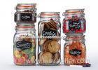 Clear glass canister set for kitchen storage sets with clamp lids for promotional and retailers