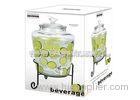 Handmade 9.1L large glass drink dispenser with stand , tap / wedding beverage dispenser