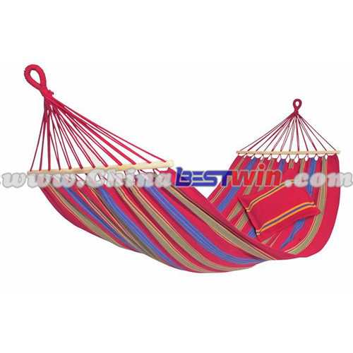 Red Hammock with Spreader Bar