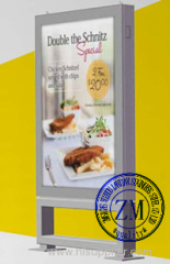 Aluminium Profile Material And Free Standing Shape Mupi Advertising Light Box