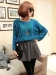 Variegated yarn loose round neck pullover sweater coat