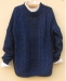 Variegated yarn loose round neck pullover sweater coat