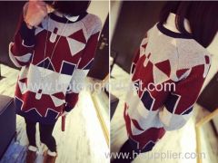 Geometric patterns sweater thick hedging Slim