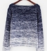 Large round neck long-slv short paragraph Quilted gradient sweater