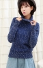 Snowflake little variegated warm thick knit high collar hedging sweater