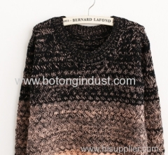 Gradual blending loose round neck sweater hedging women sweater