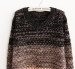 Gradual blending loose round neck sweater hedging women sweater