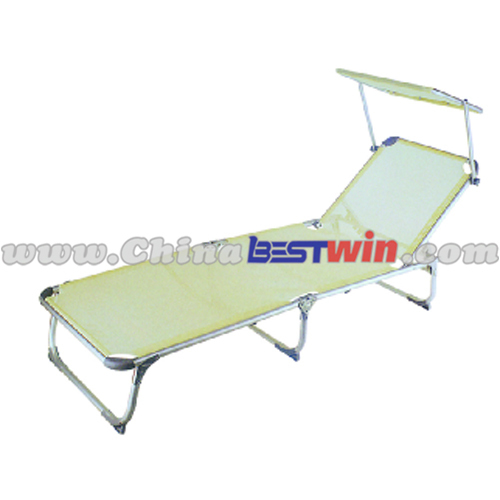 Folding lounger chair With sun visor