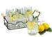 7 pieces 16oz drinking glass caddy with metal stand For parties , resturants