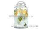 Custom 8.5L glass beverage dispenser with stainless steel spigot / glass lemonade dispenser