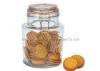 Round 1.5L glass food storage jars with lids / glass canister jars Promotional Gifts
